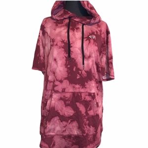 Hollister Pullover Hooded Red Tie-Dye Shirt